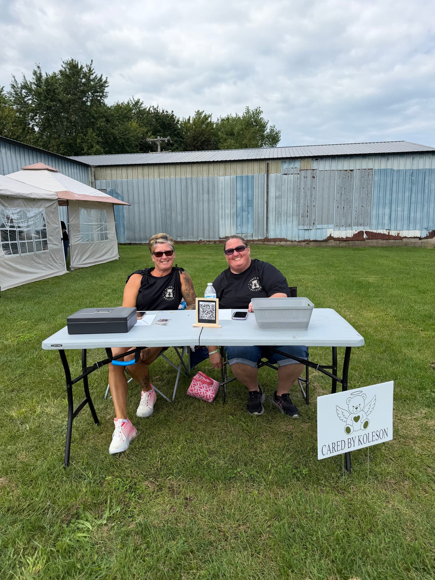 The Cared By Koleson check-in and donation table