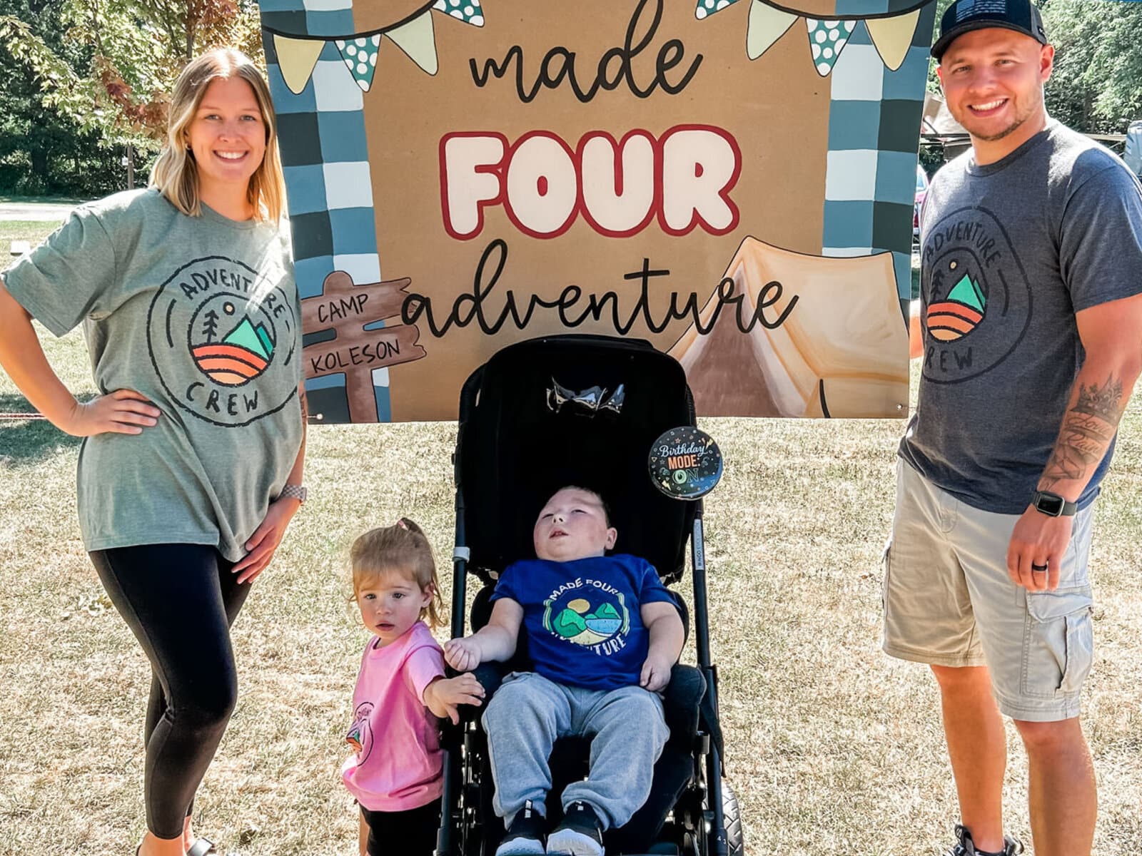 Dominique, Jovie, Koleson, and Brady Meakin at Camp Koleson